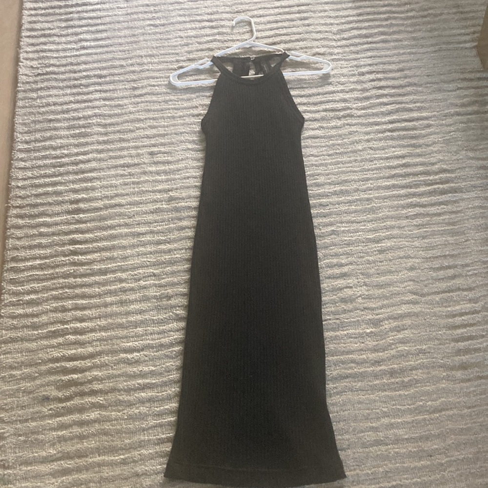 Banana Republic black ribbed fitted dress size xs